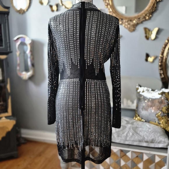 Black and Silver Sheer Whimsigoth Goth Dress Large - Picture 4 of 12